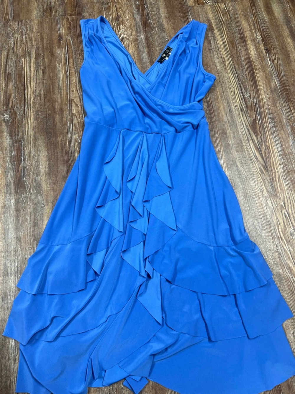 Y2K Blue ruffle dress with tie back detail, Size M